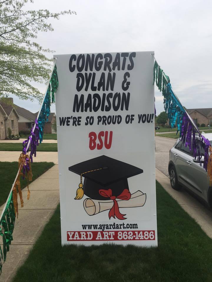 Graduation yard sign art